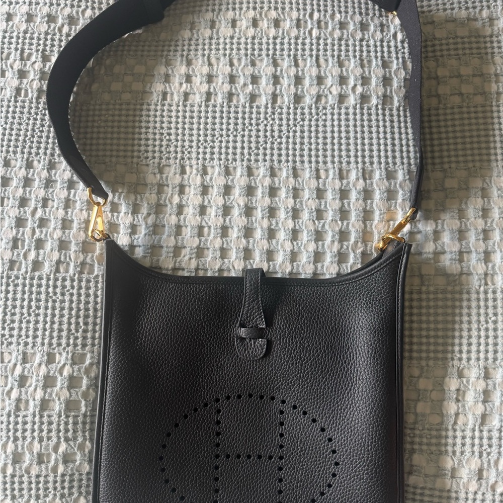 Hermes Black Shoulder Bag. Brand new comes with dust bags and box. Evelyn
